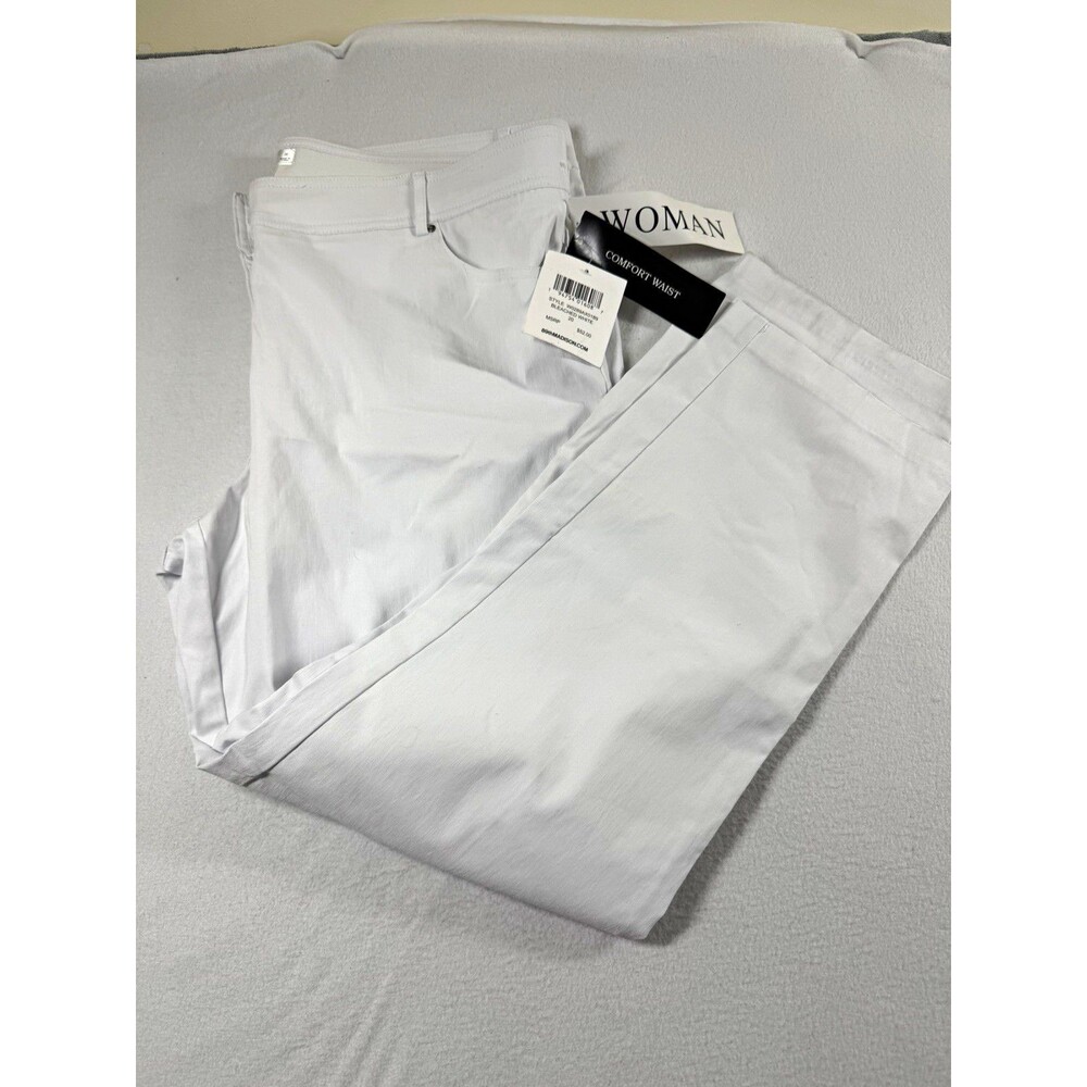 89th + Madison Women Pants Plus Size 20 White Knit Stretch Waist 30" $52 637